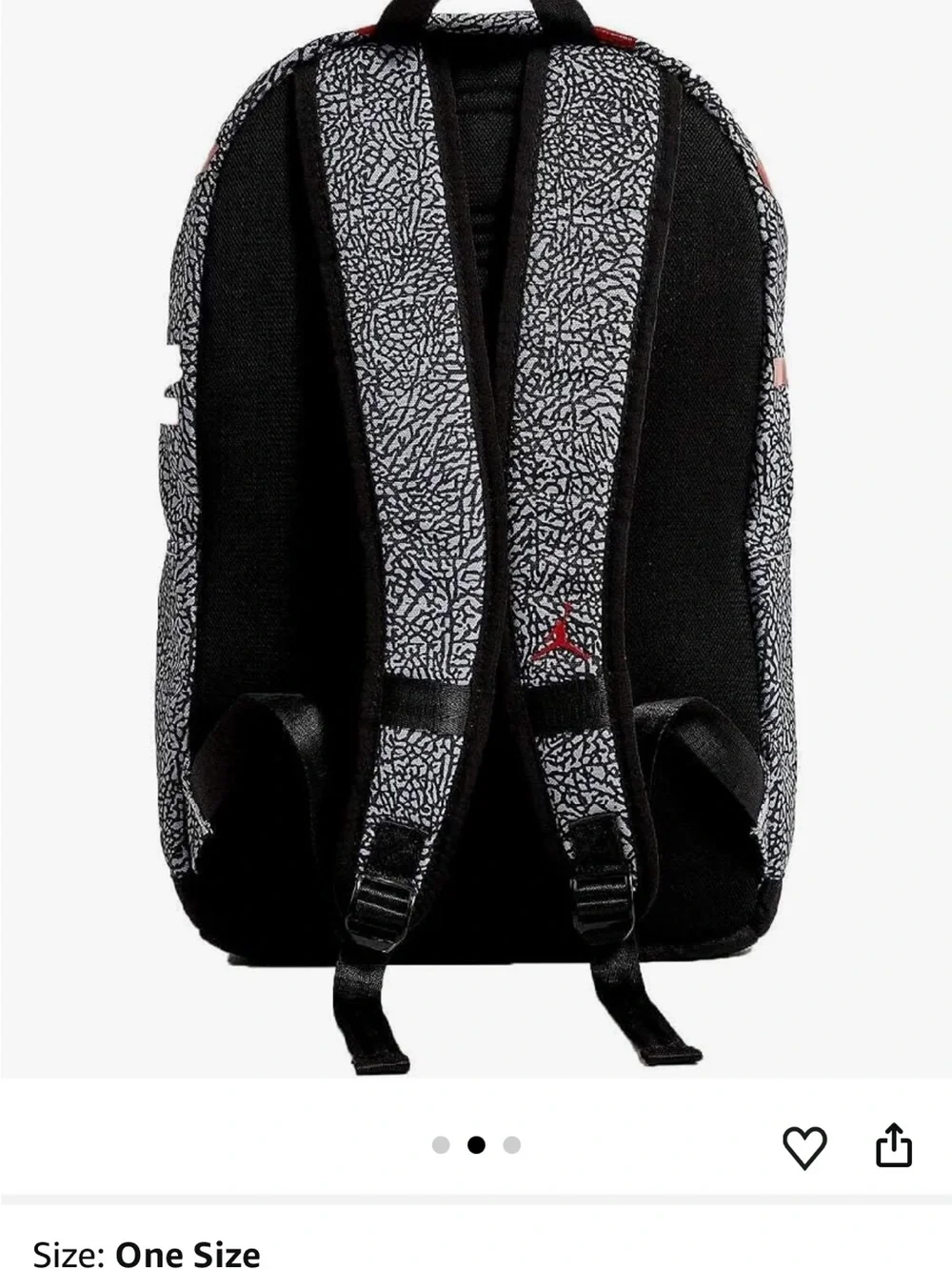 Jordan Grey/Black Patterned Backpack with Red Jumpman